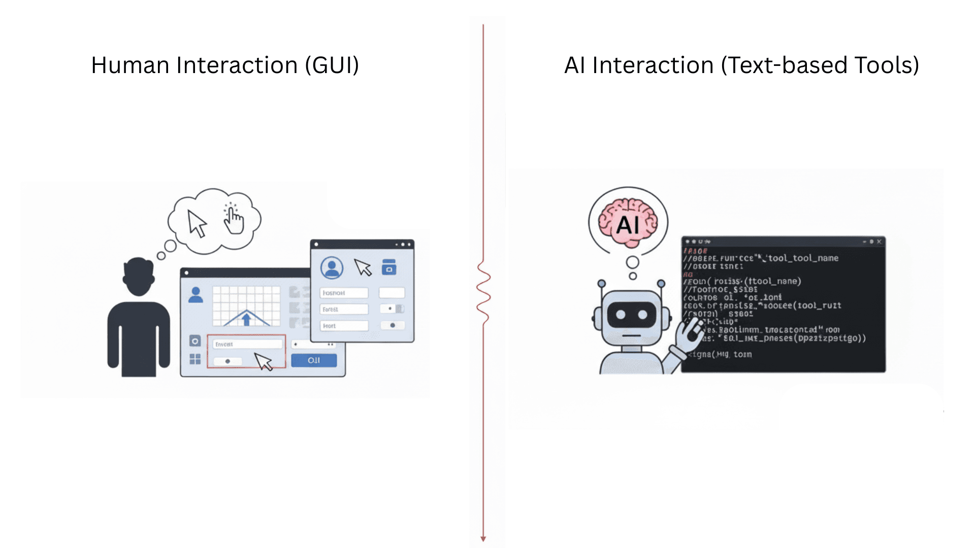 Human vs AI interaction comparison
